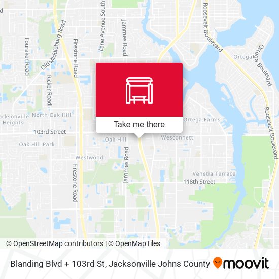 Blanding Blvd + 103rd St map