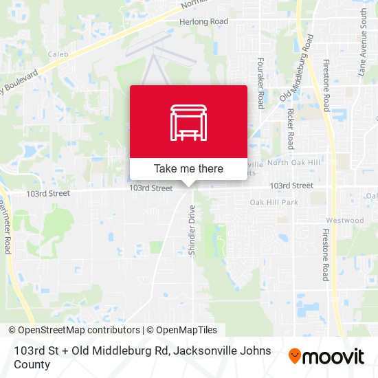 103rd St + Old Middleburg Rd map