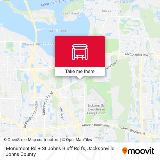 Monument Rd + St Johns Bluff Rd  fs map