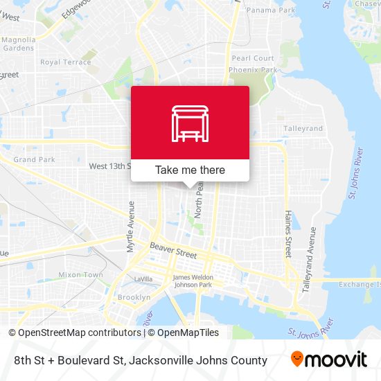8th St + Boulevard St map