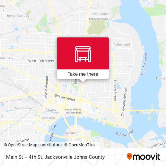 Main St + 4th St map