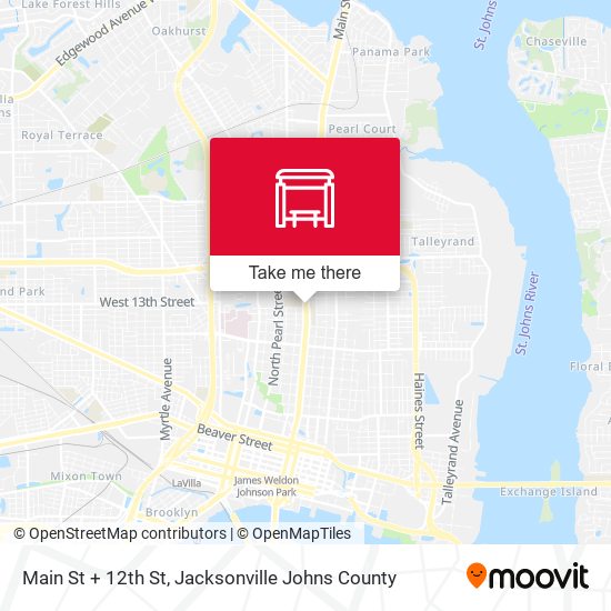 Main St + 12th St map