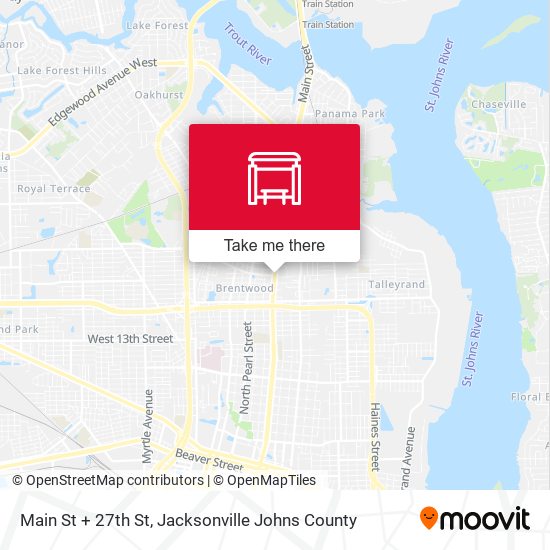 Main St + 27th St map