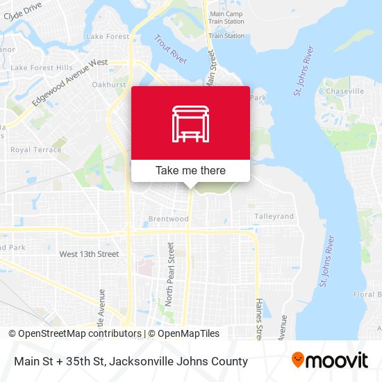 Main St + 35th St map