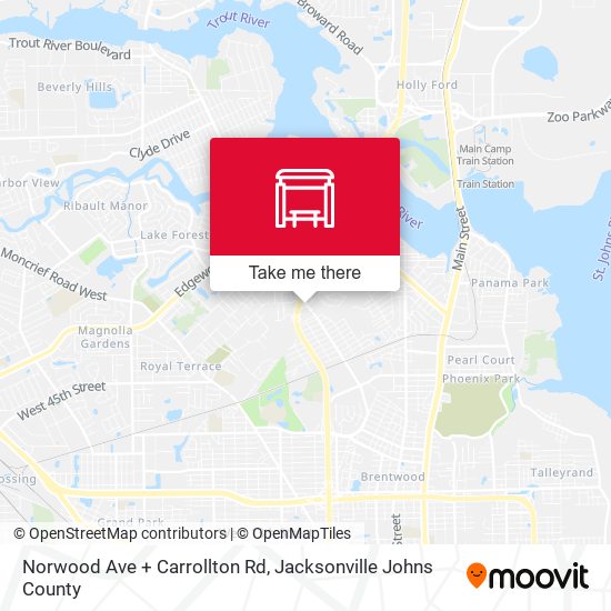 Norwood Ave + Carrollton Rd map