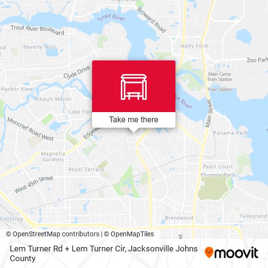 Lem Turner Rd + Lem Turner Cir map