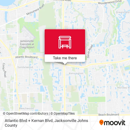 Mapa de Atlantic Blvd + Kernan Blvd