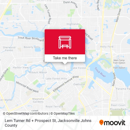 Lem Turner Rd + Prospect St map