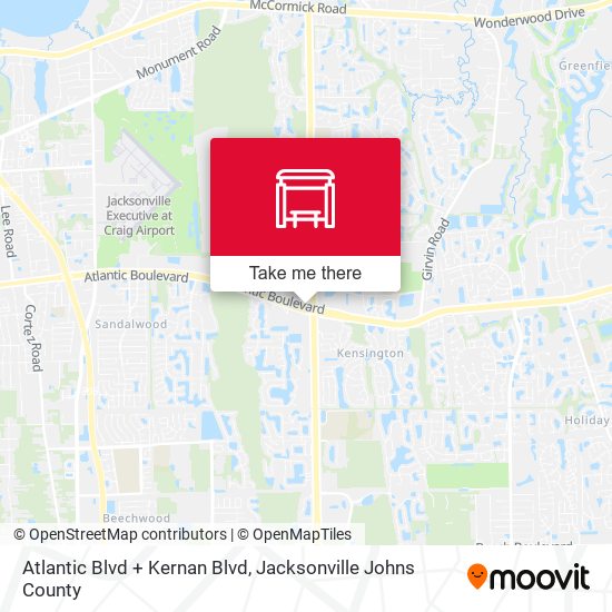 Mapa de Atlantic Blvd + Kernan Blvd