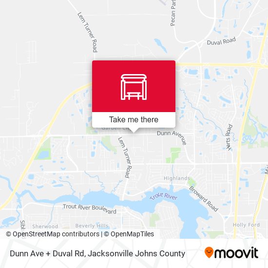 Dunn Ave + Duval Rd map