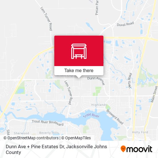 Dunn Ave + Pine Estates Dr map