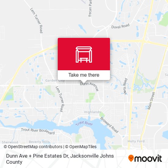 Dunn Ave + Pine Estates Dr map