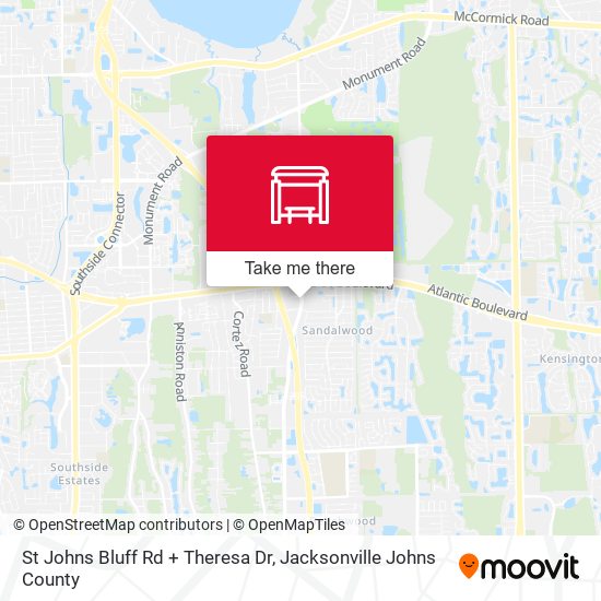 St Johns Bluff Rd + Theresa Dr map