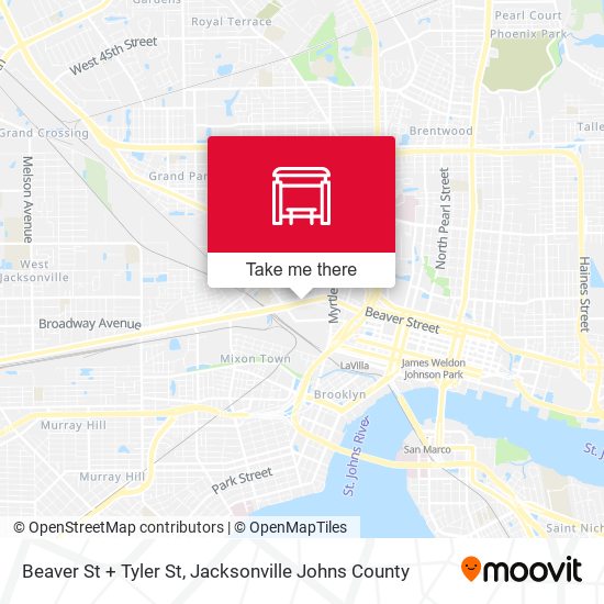 Beaver St + Tyler St map