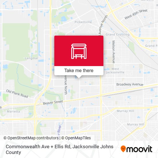 Mapa de Commonwealth Ave + Ellis Rd