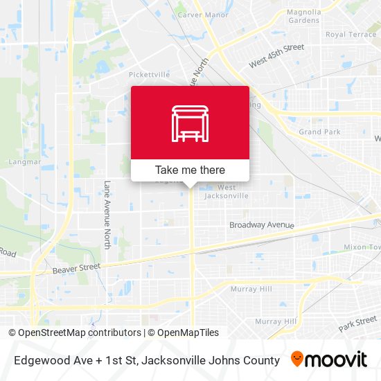 Edgewood Ave + 1st St map