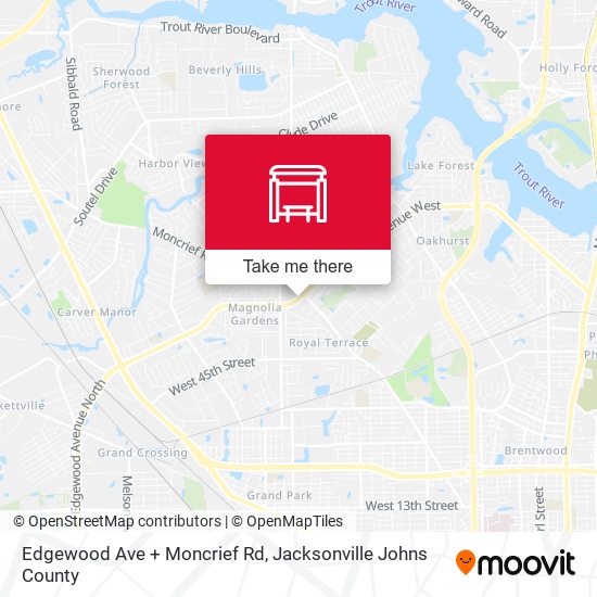 Edgewood Ave + Moncrief Rd map