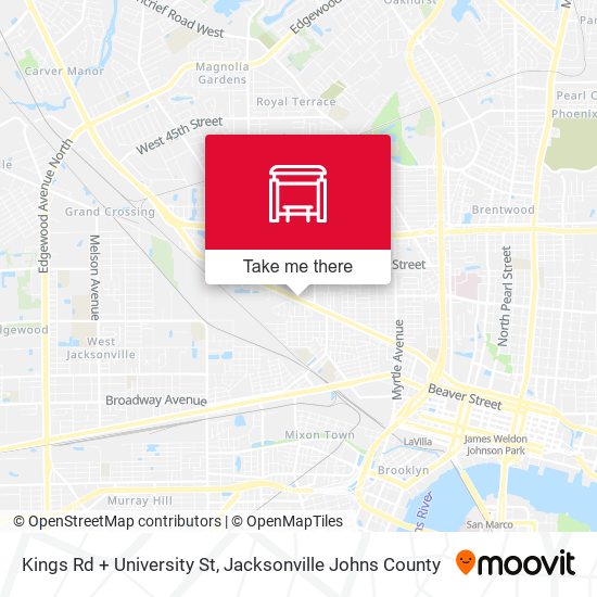 Kings Rd + University St map