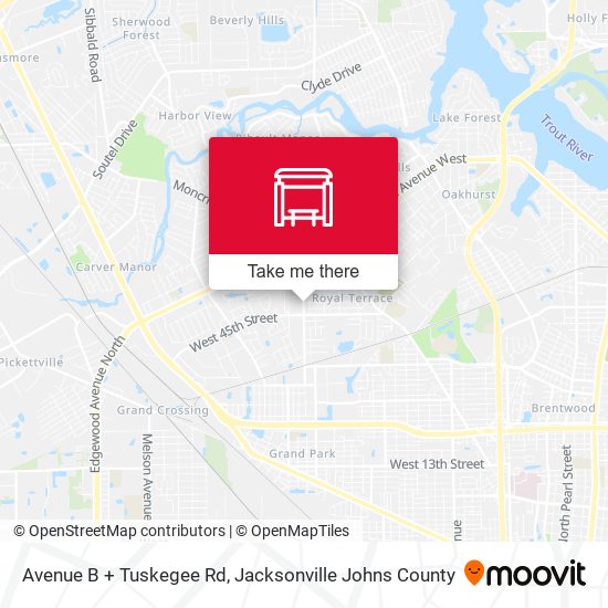 Avenue B + Tuskegee Rd map