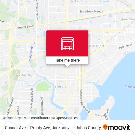 Cassat Ave + Prunty Ave map