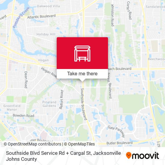 Southside Blvd Service Rd + Cargal St map
