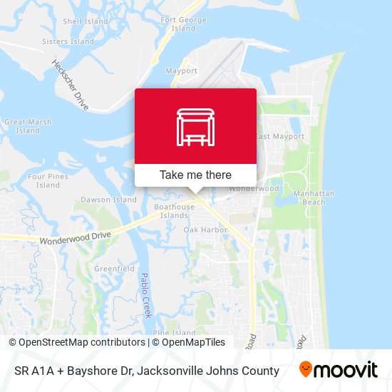 Mapa de SR A1A + Bayshore Dr