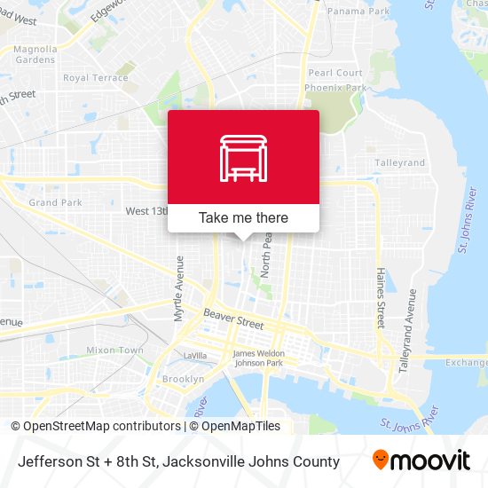 Jefferson St + 8th St map