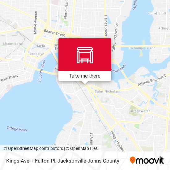 Kings Ave + Fulton Pl map