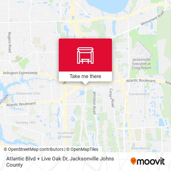 Atlantic Blvd + Live Oak Dr map