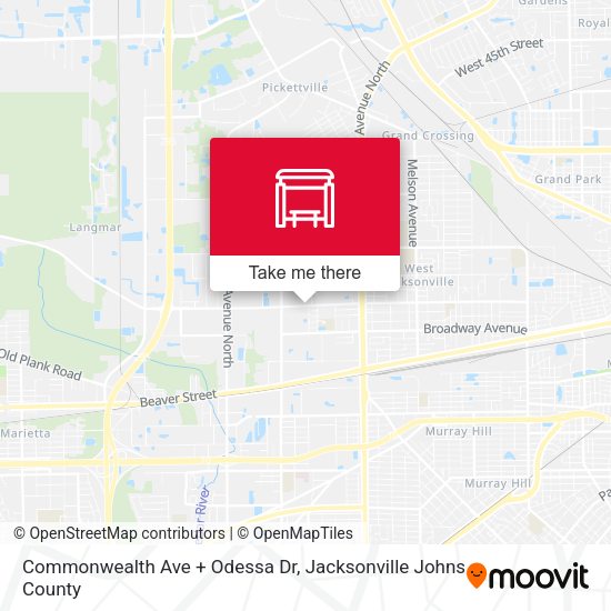 Commonwealth Ave + Odessa Dr map