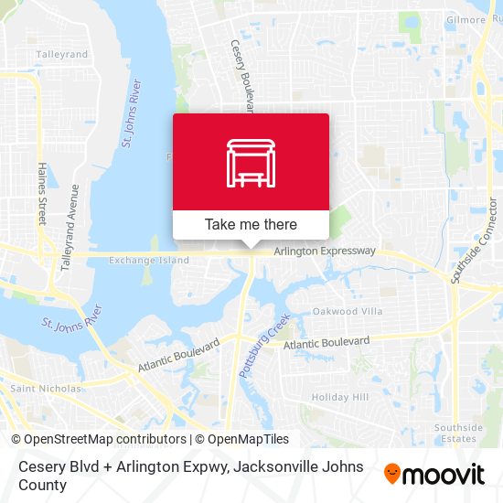 Cesery Blvd + Arlington Expwy map