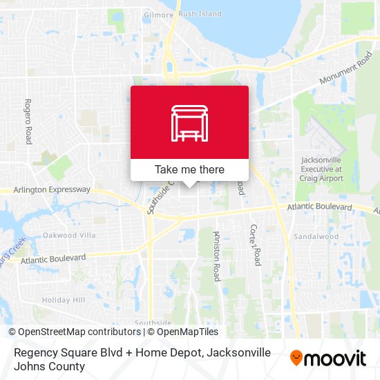 Mapa de Regency Square Blvd + Home Depot