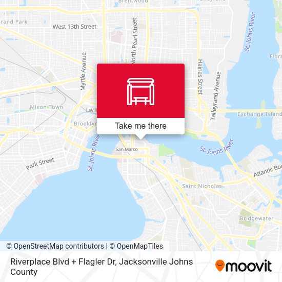 Riverplace Blvd + Flagler Dr map