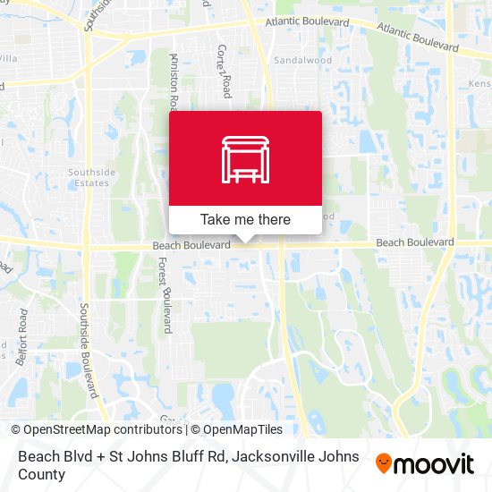 Beach Blvd + St Johns Bluff Rd map