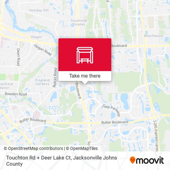 Touchton Rd + Deer Lake Ct map