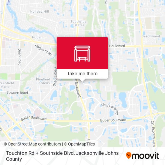 Touchton Rd + Southside Blvd map