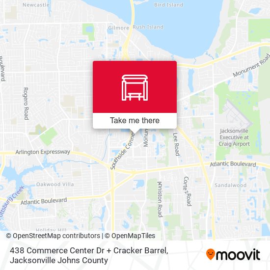 Mapa de 438 Commerce Center Dr + Cracker Barrel