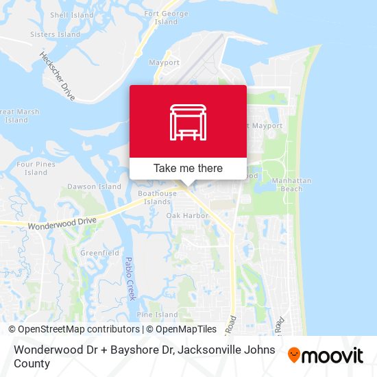 Wonderwood Dr + Bayshore Dr map