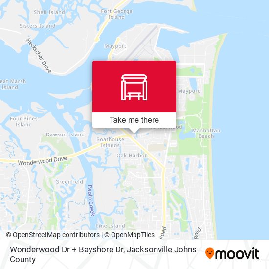 Wonderwood Dr + Bayshore Dr map