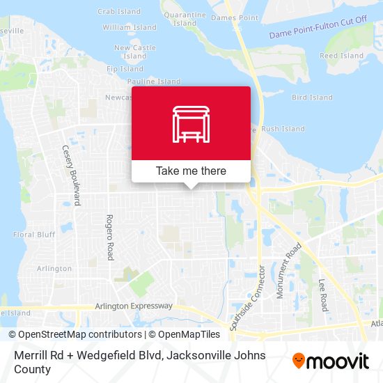 Merrill Rd + Wedgefield Blvd map