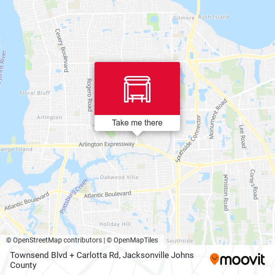 Townsend Blvd + Carlotta Rd map