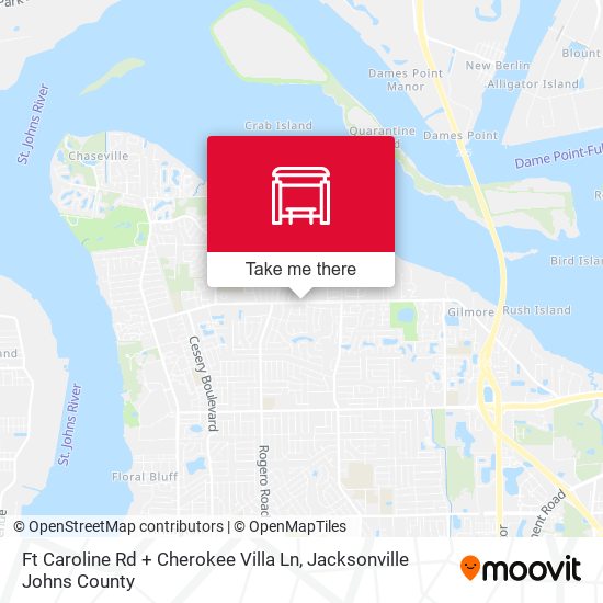 Ft Caroline Rd + Cherokee Villa Ln map