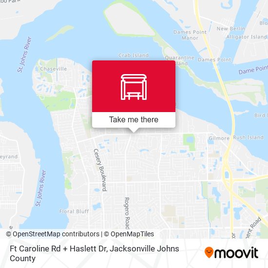 Ft Caroline Rd + Haslett Dr map