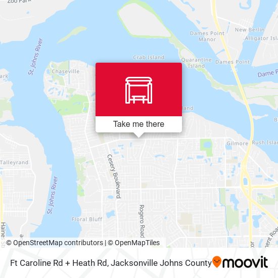 Ft Caroline Rd + Heath Rd map