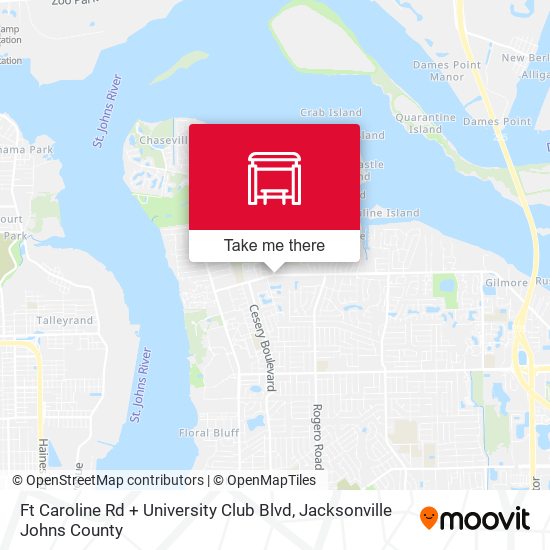 Ft Caroline Rd + University Club Blvd map