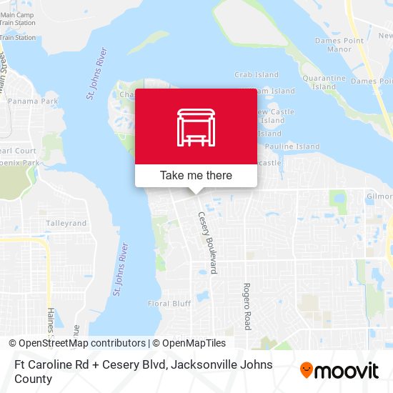 Mapa de Ft Caroline Rd + Cesery Blvd