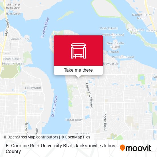 Ft Caroline Rd + University Blvd map