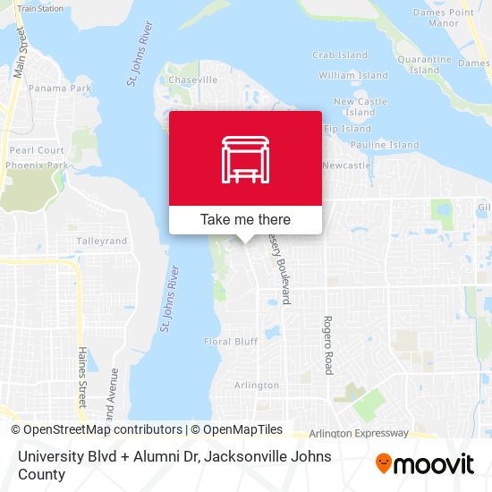 Mapa de University Blvd + Alumni Dr