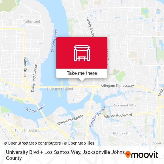 Mapa de University Blvd + Los Santos Way