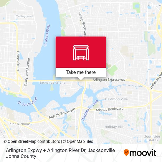 Arlington Expwy + Arlington River Dr map